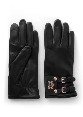 Monogram Leather Gloves (Black)