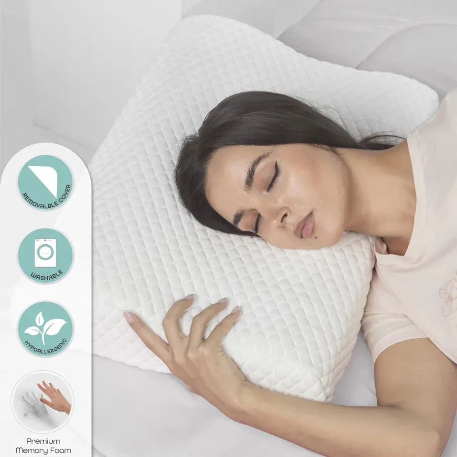 Moon Contour Memory Foam Pillow - 60 x 40 x 12 cm