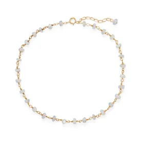 Moonlight Glow 14 Karat Gold Filled Rainbow Moonstone Anklet