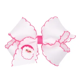 Moonstitch Pink Christmas Embroidery Bow - Medium