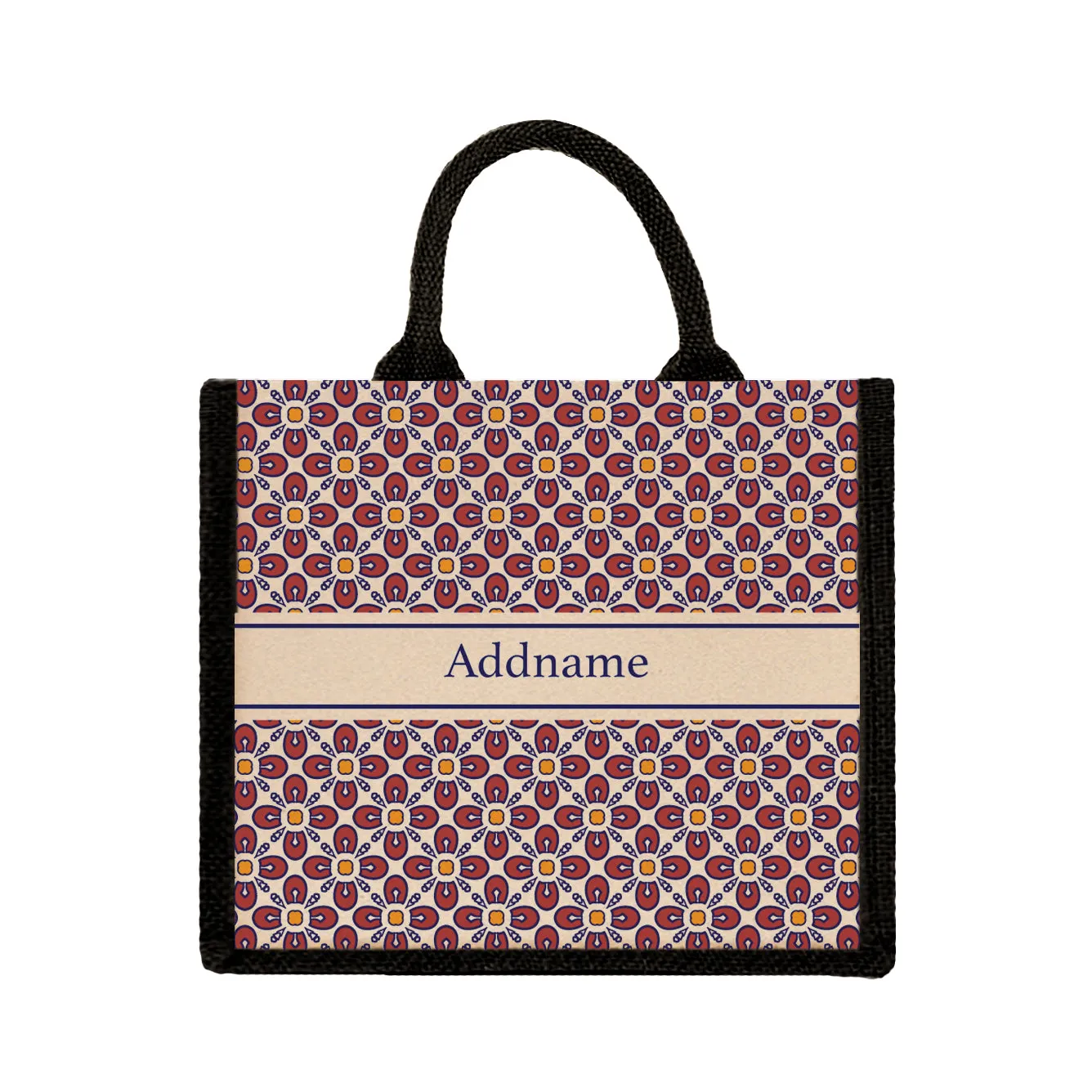 Moroccan Aegean Red Jute Tote Bag