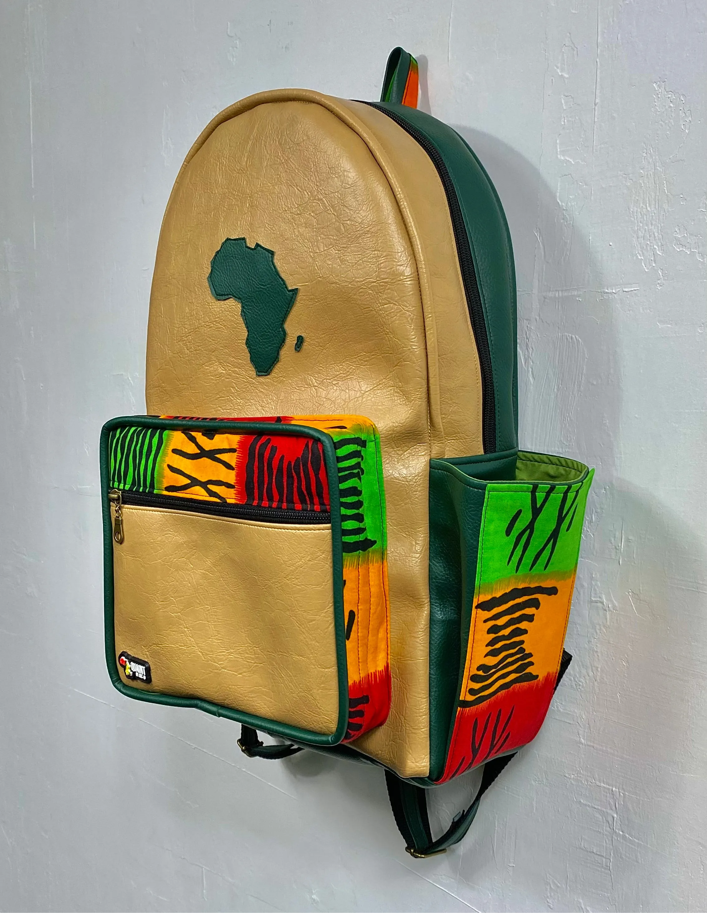 Motherland Backpack - Tan & Emerald