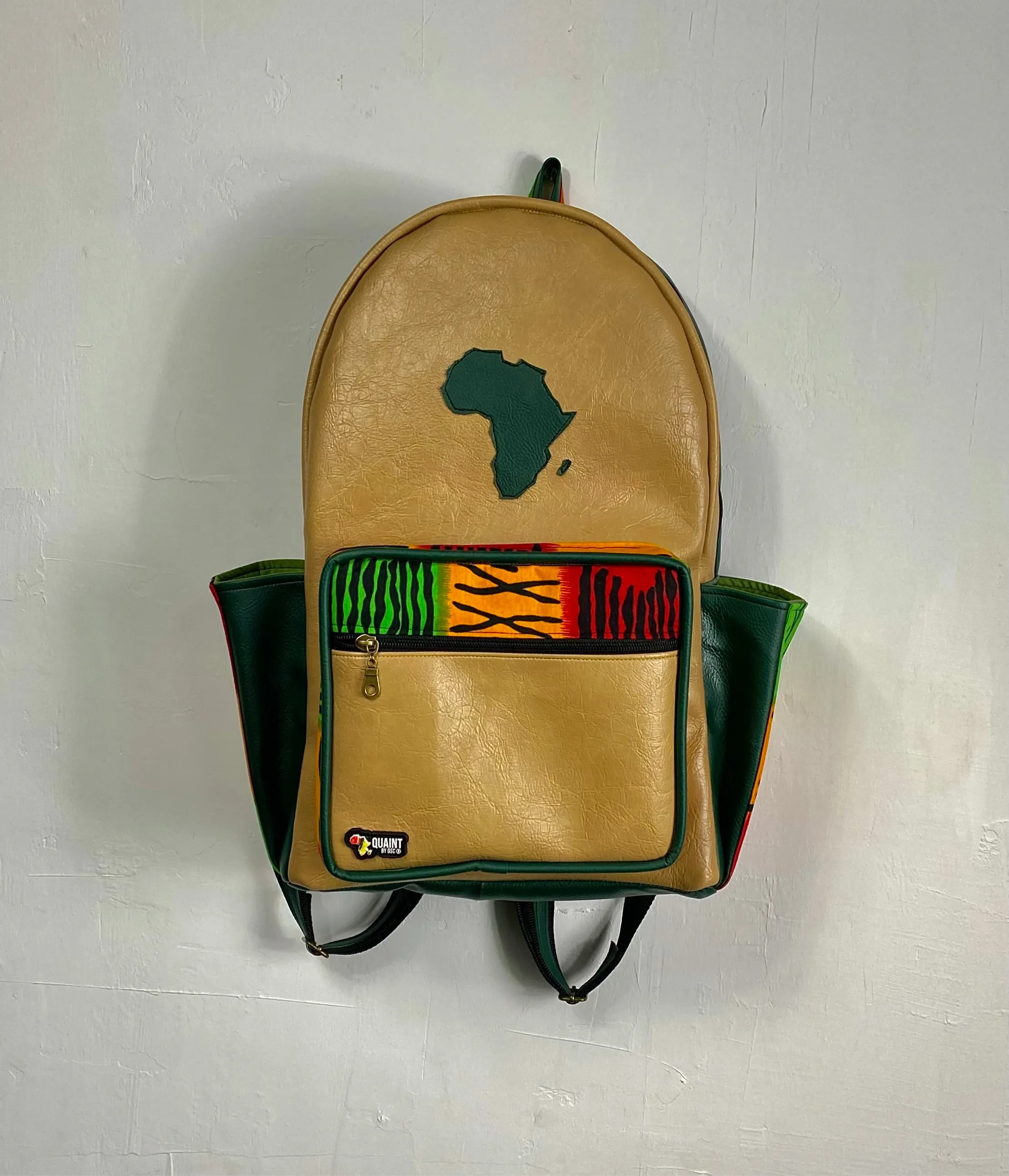 Motherland Backpack - Tan & Emerald