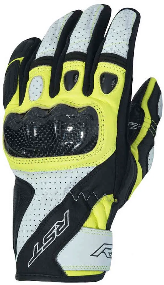 Motorcycle gloves Stunt III RST, black/white/yellow