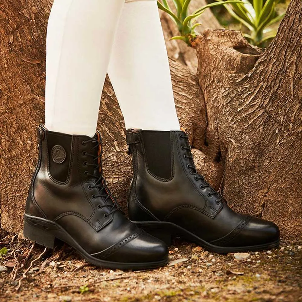 MOUNTAIN HORSE Aurora Lace Paddock Boots - Back Zip - Black