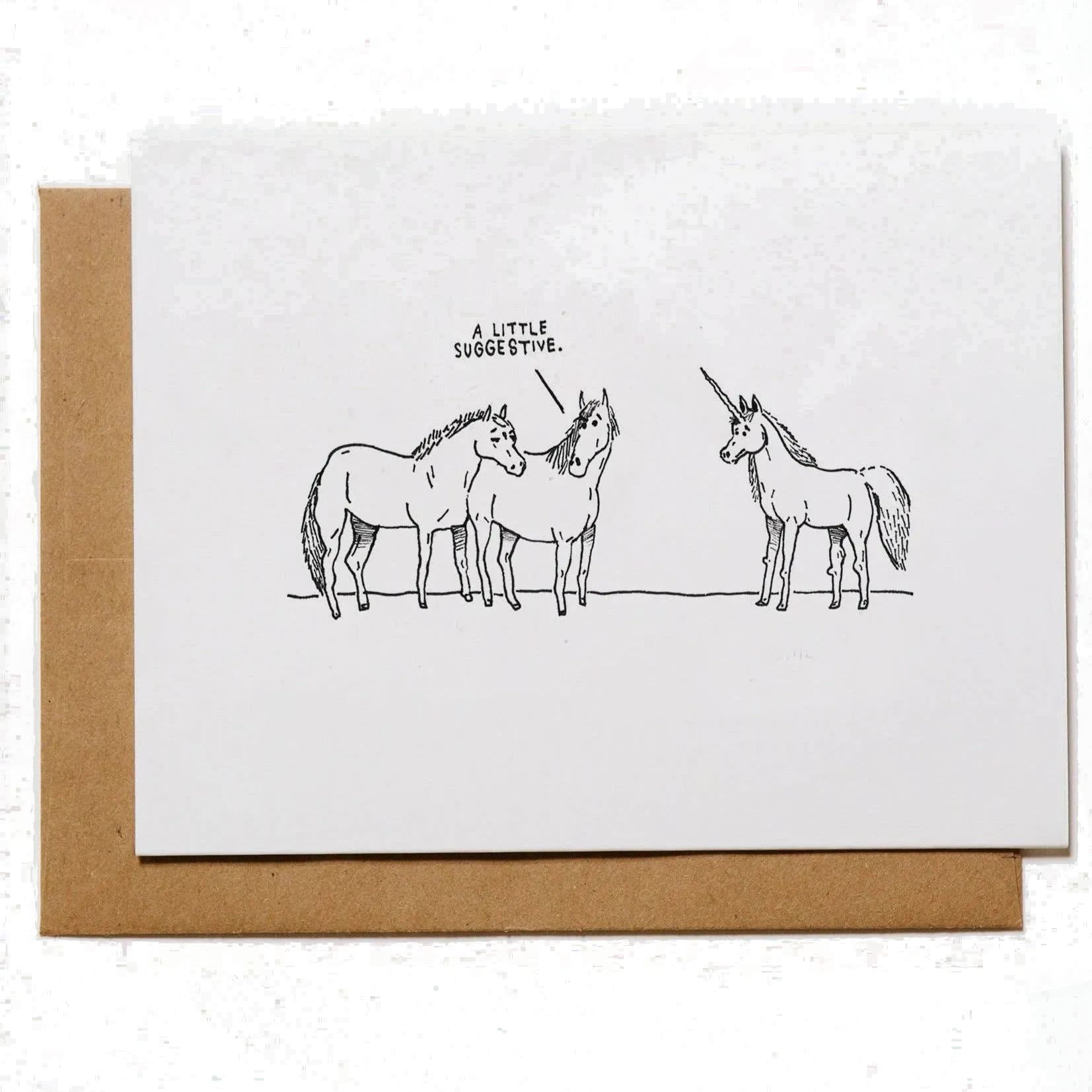 Mountain vs Plains - Suggestive Unicorns Greeting Card