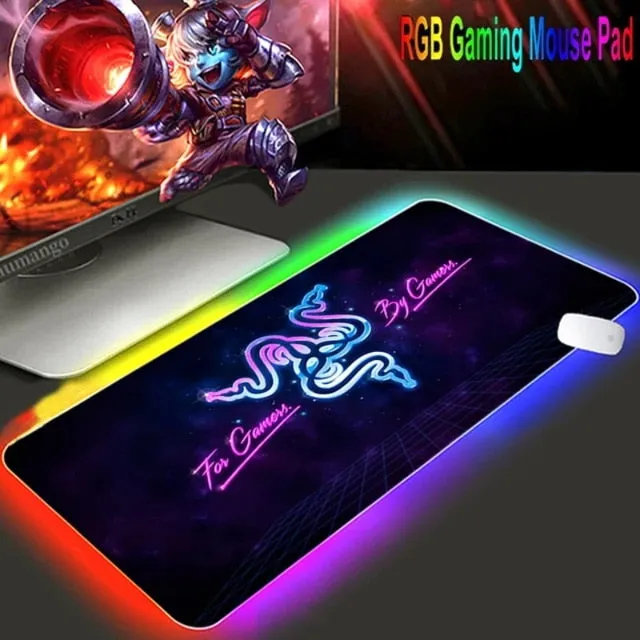 Mouse pad  RGB Razer Gaming Accessories Computer Large 900x400 Mousepad Gamer Rubber Carpet With Backlit Play CS GO LOL Desk Mat