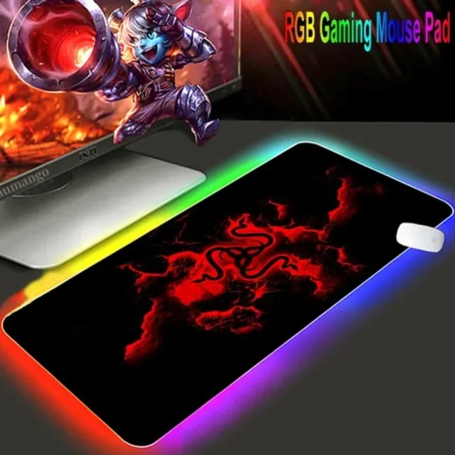 Mouse pad  RGB Razer Gaming Accessories Computer Large 900x400 Mousepad Gamer Rubber Carpet With Backlit Play CS GO LOL Desk Mat