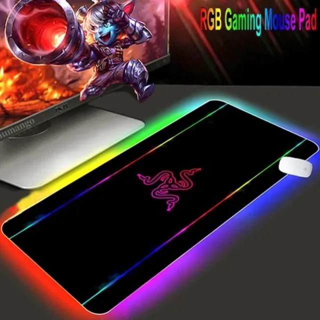 Mouse pad  RGB Razer Gaming Accessories Computer Large 900x400 Mousepad Gamer Rubber Carpet With Backlit Play CS GO LOL Desk Mat