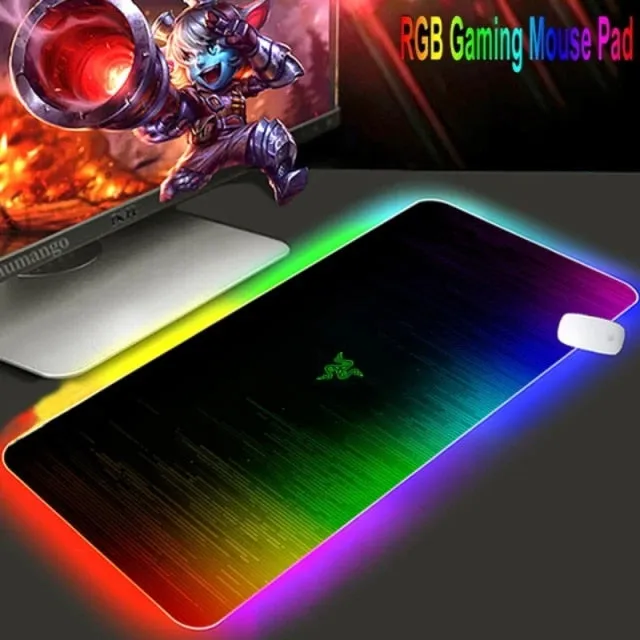 Mouse pad  RGB Razer Gaming Accessories Computer Large 900x400 Mousepad Gamer Rubber Carpet With Backlit Play CS GO LOL Desk Mat