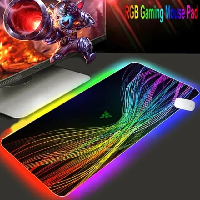 Mouse pad  RGB Razer Gaming Accessories Computer Large 900x400 Mousepad Gamer Rubber Carpet With Backlit Play CS GO LOL Desk Mat