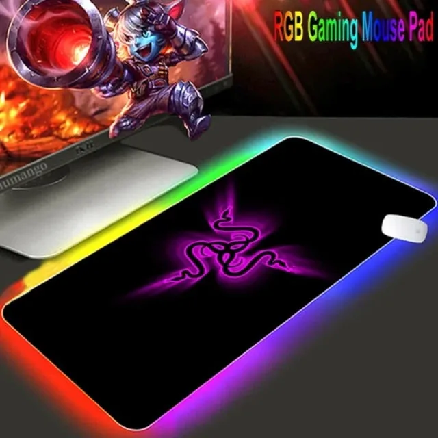 Mouse pad  RGB Razer Gaming Accessories Computer Large 900x400 Mousepad Gamer Rubber Carpet With Backlit Play CS GO LOL Desk Mat