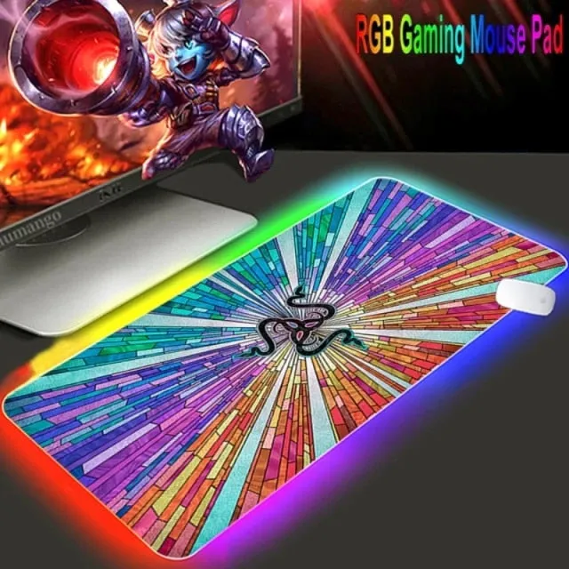 Mouse pad  RGB Razer Gaming Accessories Computer Large 900x400 Mousepad Gamer Rubber Carpet With Backlit Play CS GO LOL Desk Mat