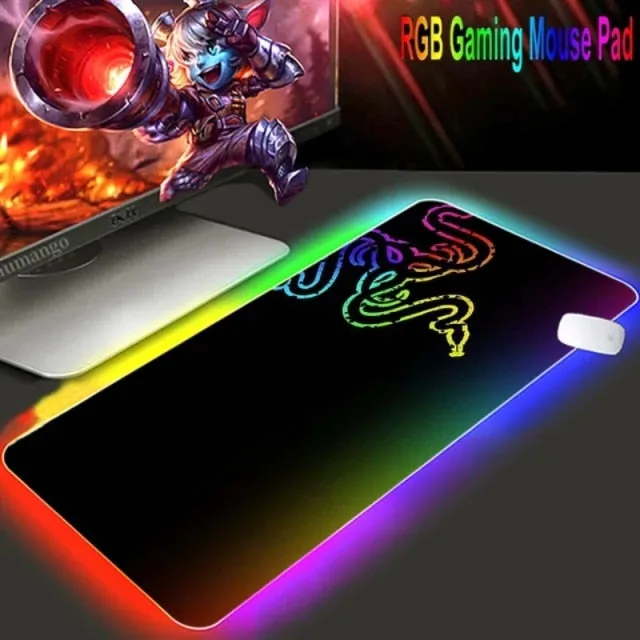 Mouse pad  RGB Razer Gaming Accessories Computer Large 900x400 Mousepad Gamer Rubber Carpet With Backlit Play CS GO LOL Desk Mat