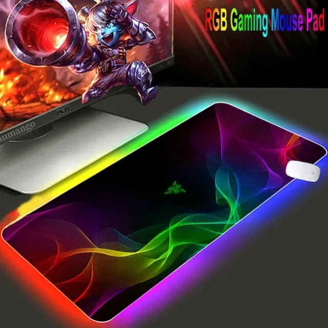 Mouse pad  RGB Razer Gaming Accessories Computer Large 900x400 Mousepad Gamer Rubber Carpet With Backlit Play CS GO LOL Desk Mat