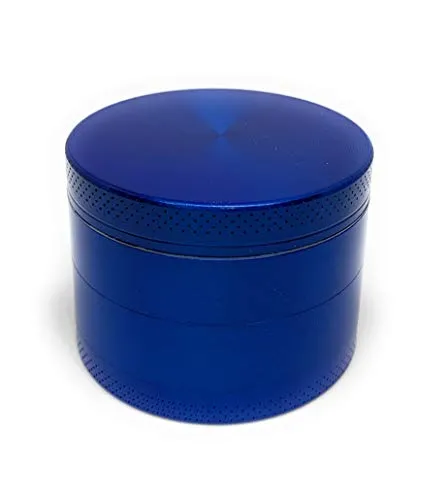 MSC - Premium Aluminium Herbal Grinder with Sifter and Magnetic Top for Spice, Dry Herbs and Tobacco - Quality Built 2.15 Inch / 55mm Grinder Blue1pc