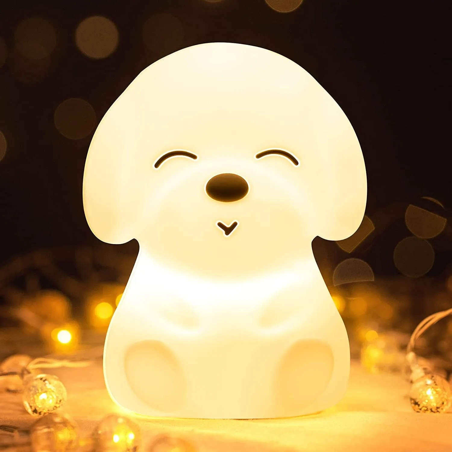 Mubarek Night Light for Kids Lamp,16 Colors & Soft Silicone Kids Night Light Lamp,Dimmable Rechargeable Toddler Night Light for Baby Nursery,Baby Night Light Nightlight for Kids Room, Dog Themed Gifts