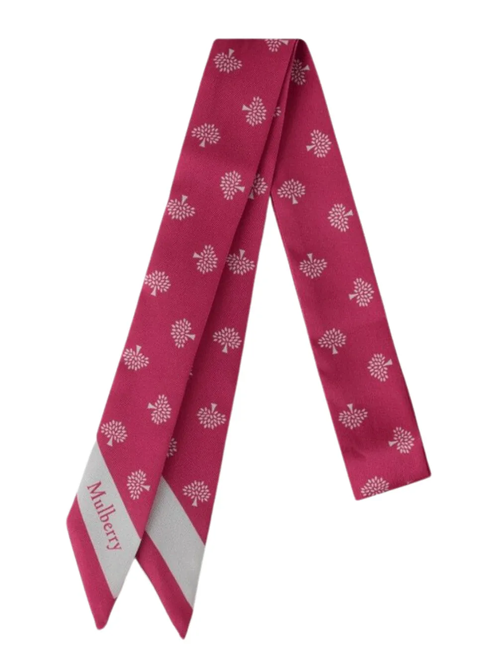 Mulberry Tree Small Skinny Scarf Recycled Polyester (Mulberry Pink)