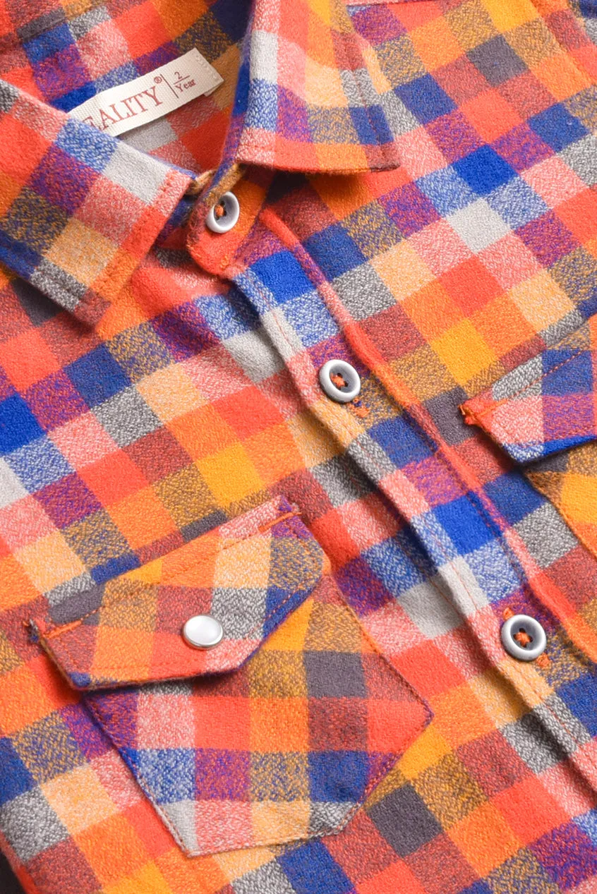 Multi-Color Checked Flannel Shirt