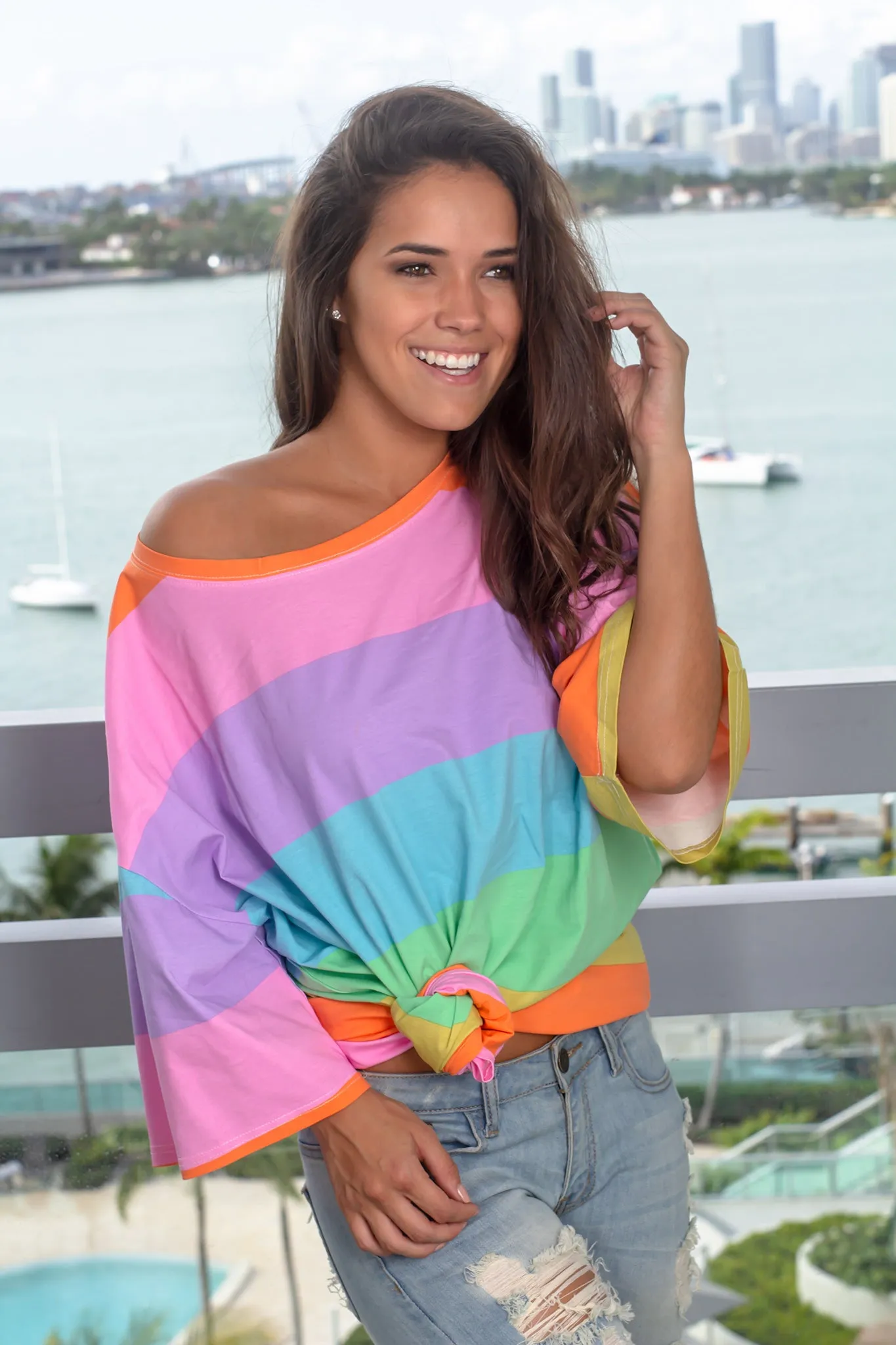 Multi Colored Oversized Top