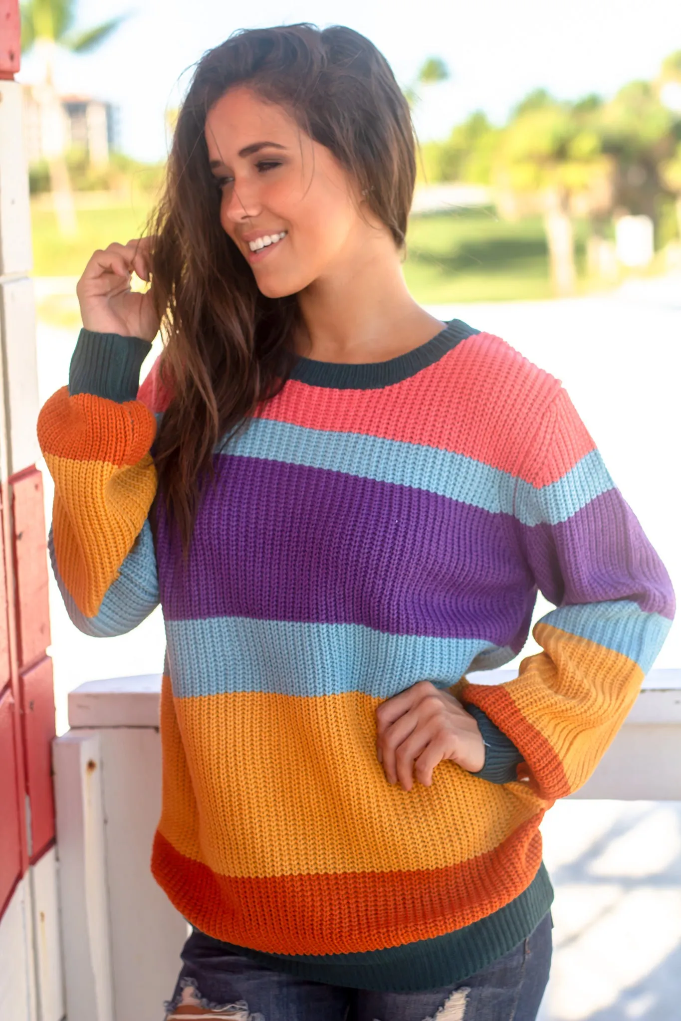 Multi Colored Striped Sweater