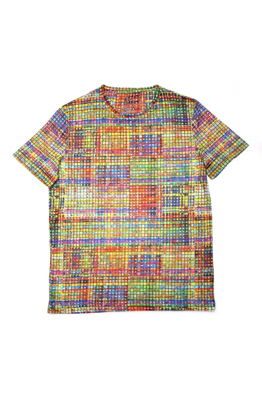 Multi Colors Lines Print T-Shirt