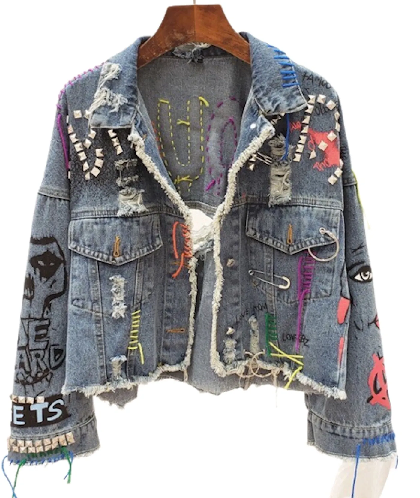 Multi Pattern Denim Jacket