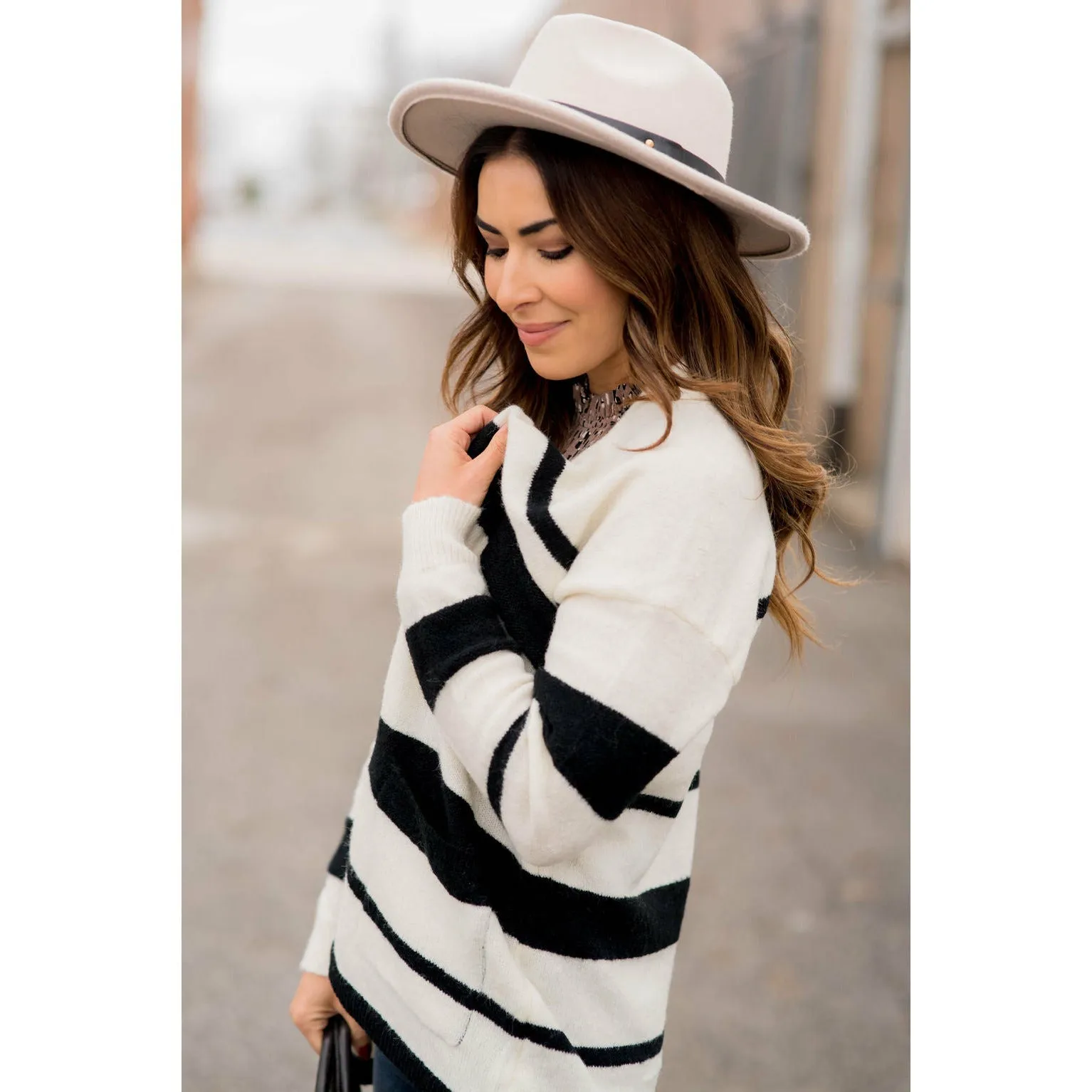 Multi Size Stripe Cardigan