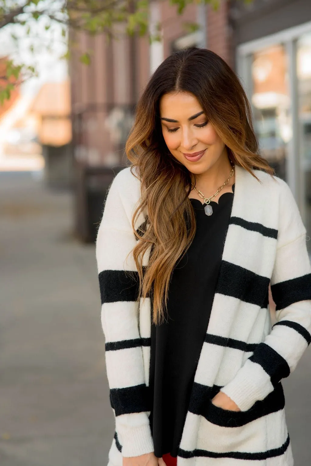 Multi Size Stripe Cardigan