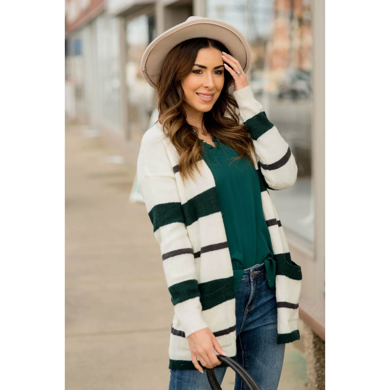 Multi Size Stripe Cardigan