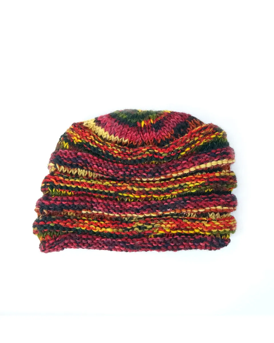 Multi-Striped Ribbed Beanie