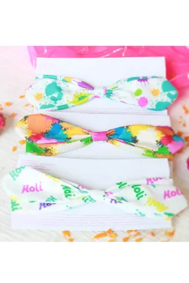 Multicolor Bow Hairbands Set Of 3