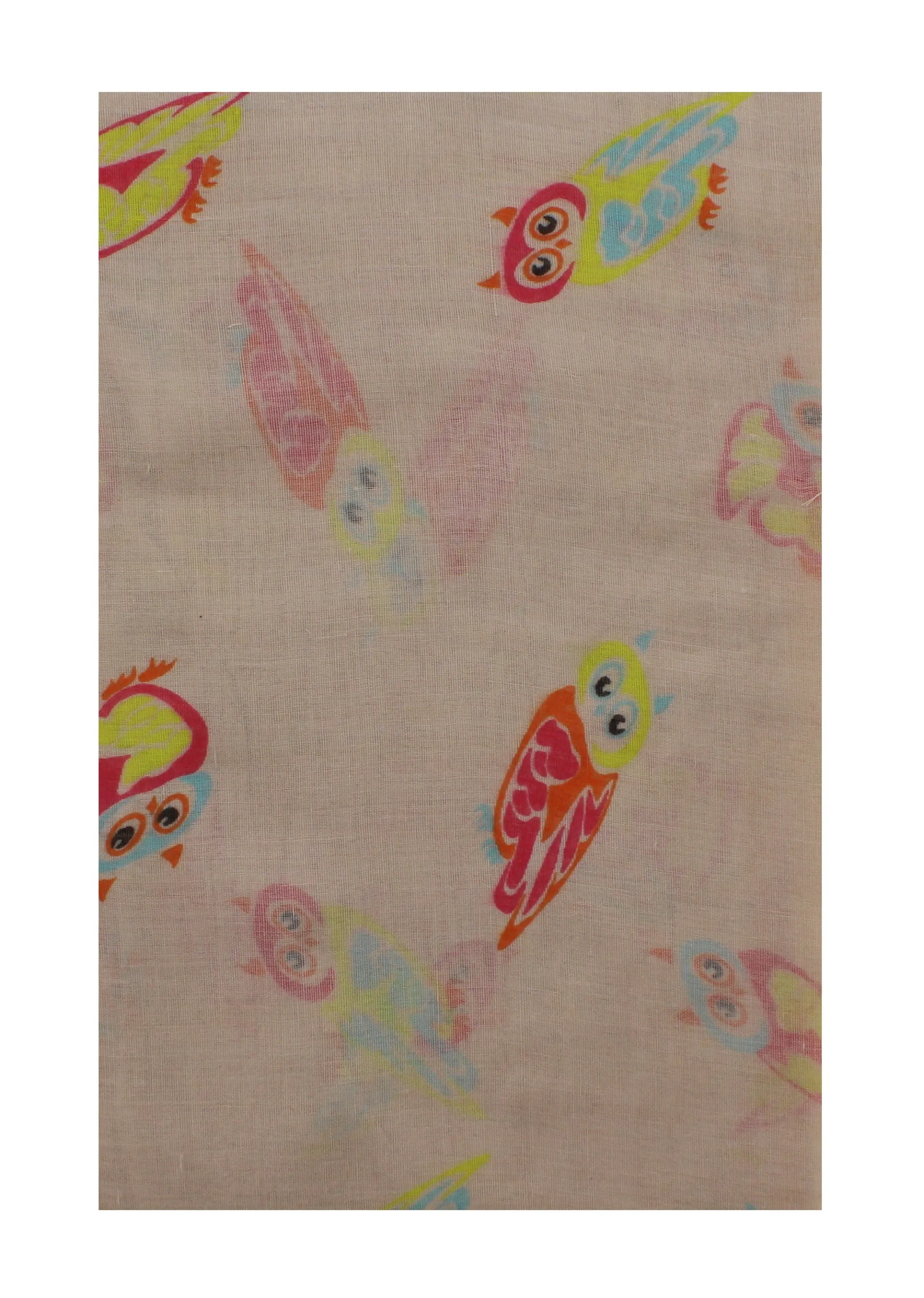 Multicolour Owl Print on Coloured Scarf