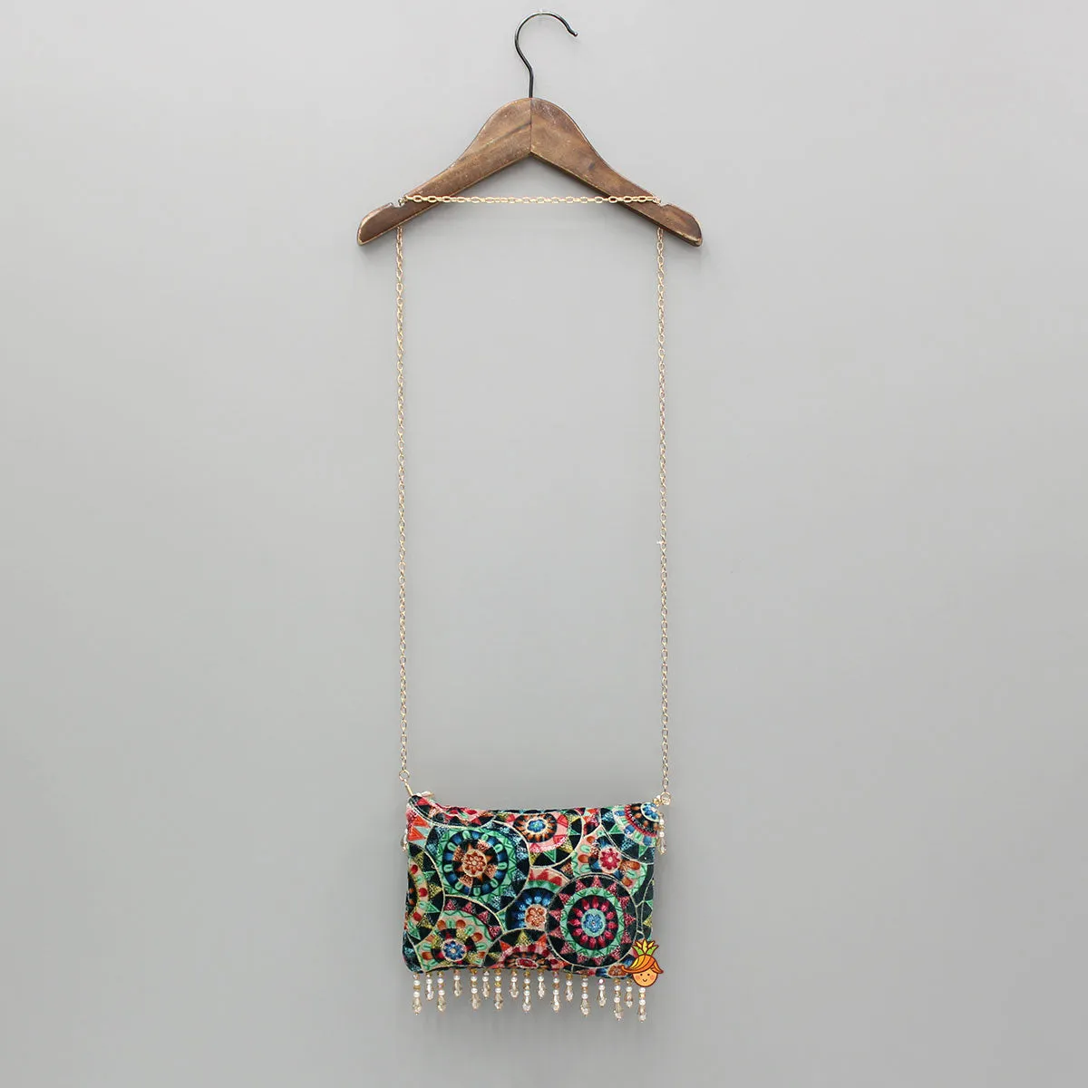 Multicoloured Printed And Embroidered Sling Bag