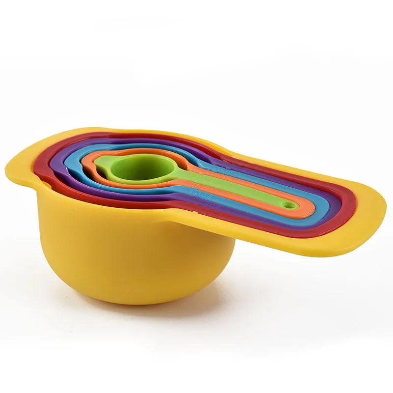 Multifunction Kitchen Plastic Colorful 10Pcs Mixing Bowls Set