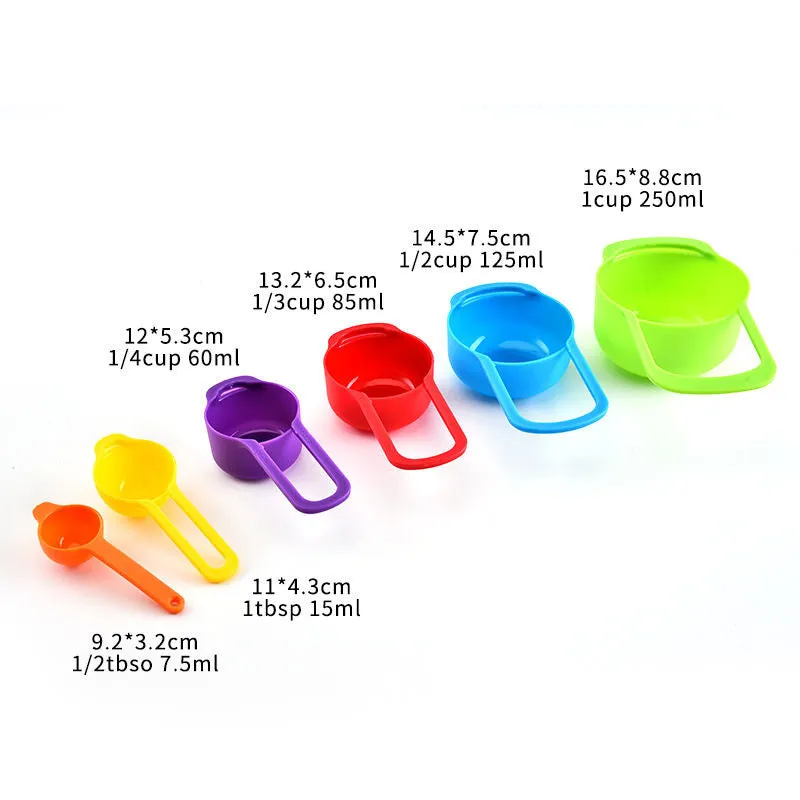 Multifunction Kitchen Plastic Colorful 10Pcs Mixing Bowls Set