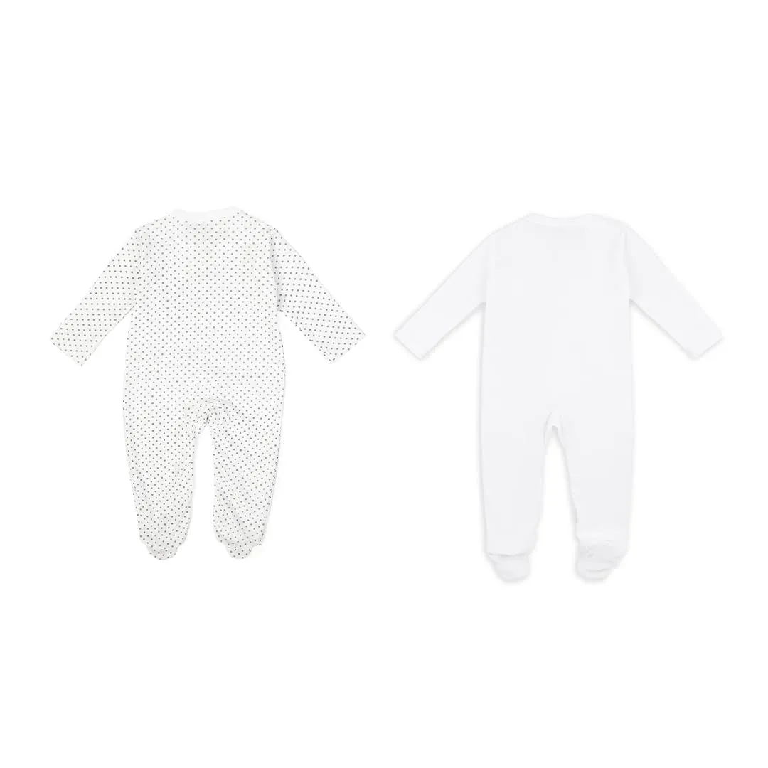 Mush Ultra Soft Bamboo Unisex Onesies Combo Set for New Born Baby/Kids Pack of 2, (3-6 Month, Stary Night & Daylight)