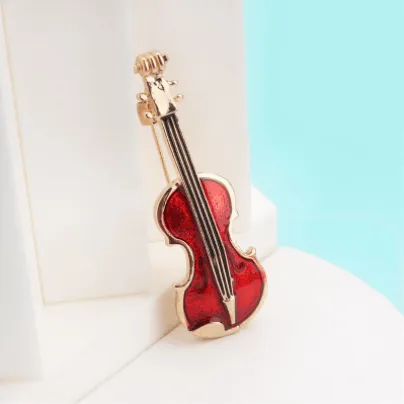 Musical Instrument Pins/Brooches - Piano, Violin, Electric Guitar and Trumpet