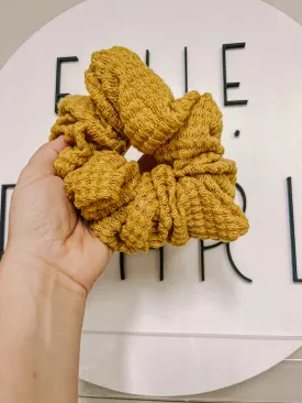 Mustard Knit Oversized Scrunchy