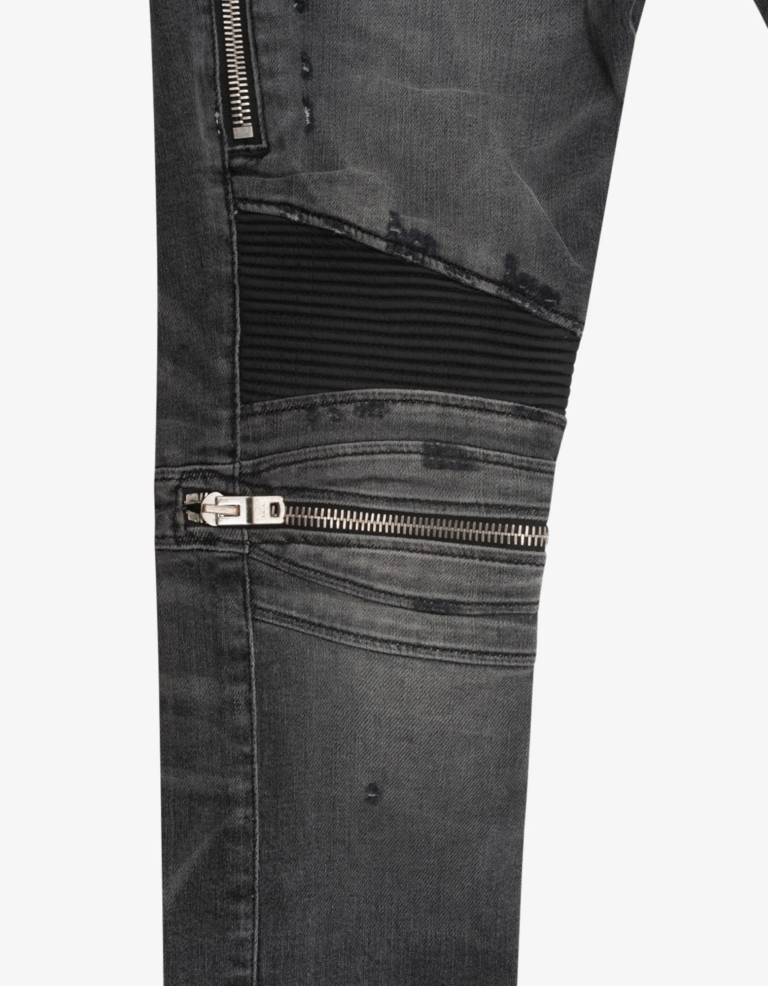 MX2 Faded Grey Leather Insert Skinny Jeans