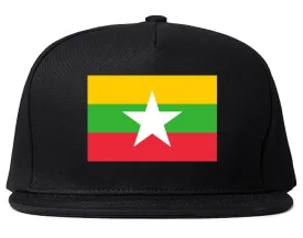 Myanmar Flag Country Printed Snapback Hat Cap