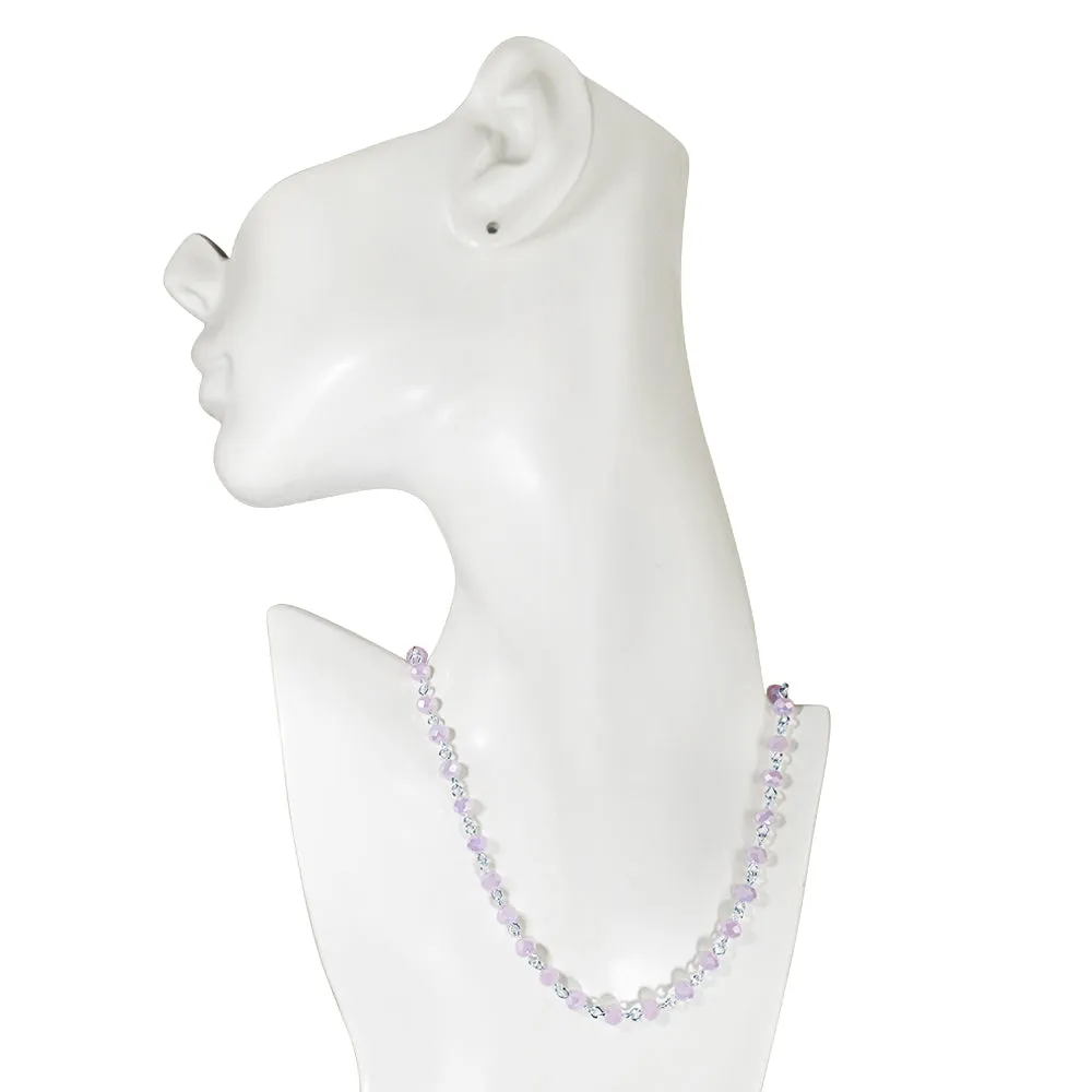 Mystic Crystal 30" Necklace (Sterling Silvertone/Opal Pink)