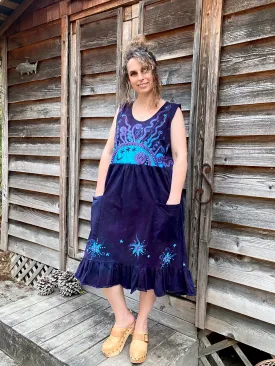 Mystic Moonlight with Turquoise Sunrise - Farmer's Market Pocket Dress - Size 2X