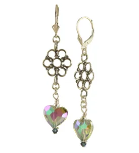 Mystic Swarovski Heart Crystal Earrings, Sterling Silver