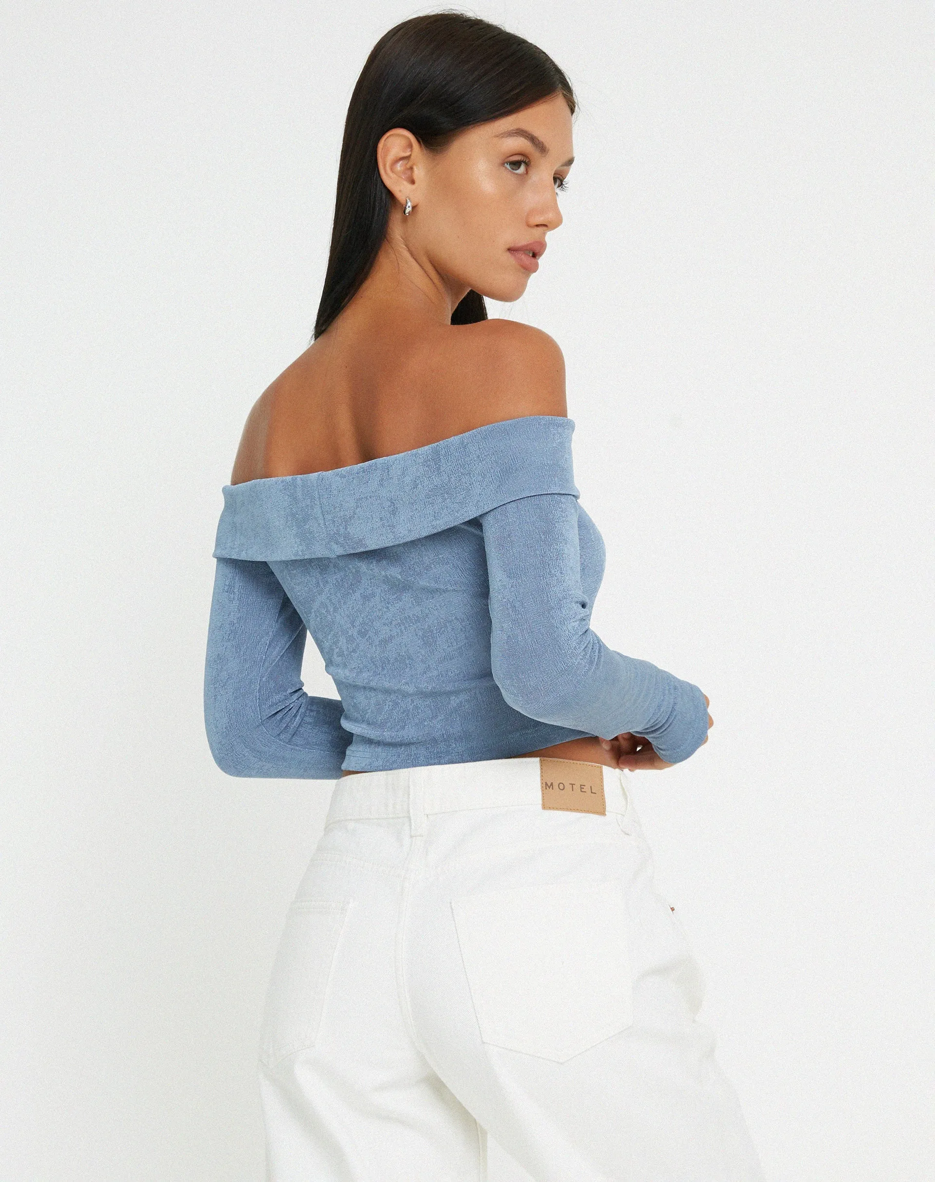 Nasari Crop Top in Blue Grey