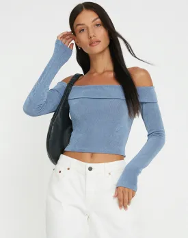 Nasari Crop Top in Blue Grey