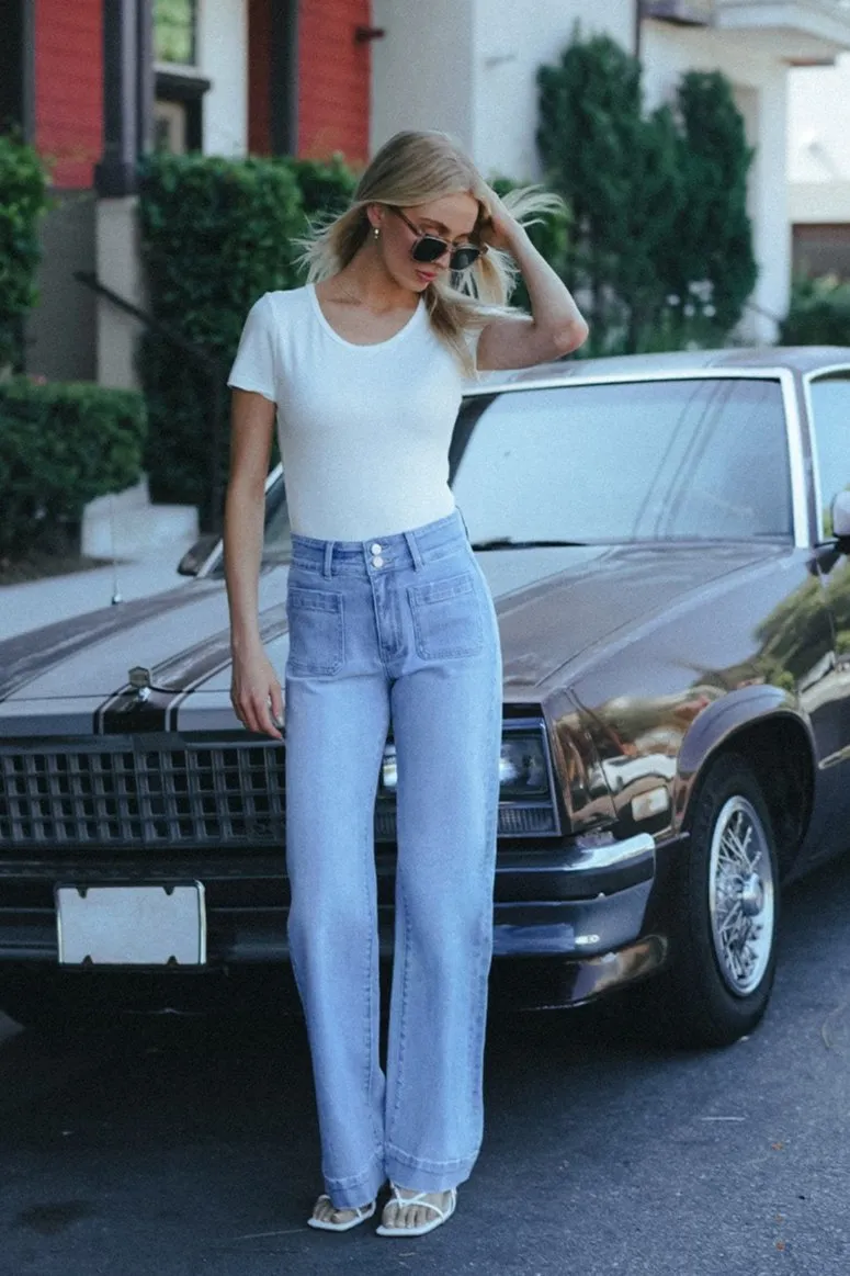 Natalie 90s Vintage Super High Rise Flare Jeans