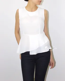 Natalie White Peplum Top