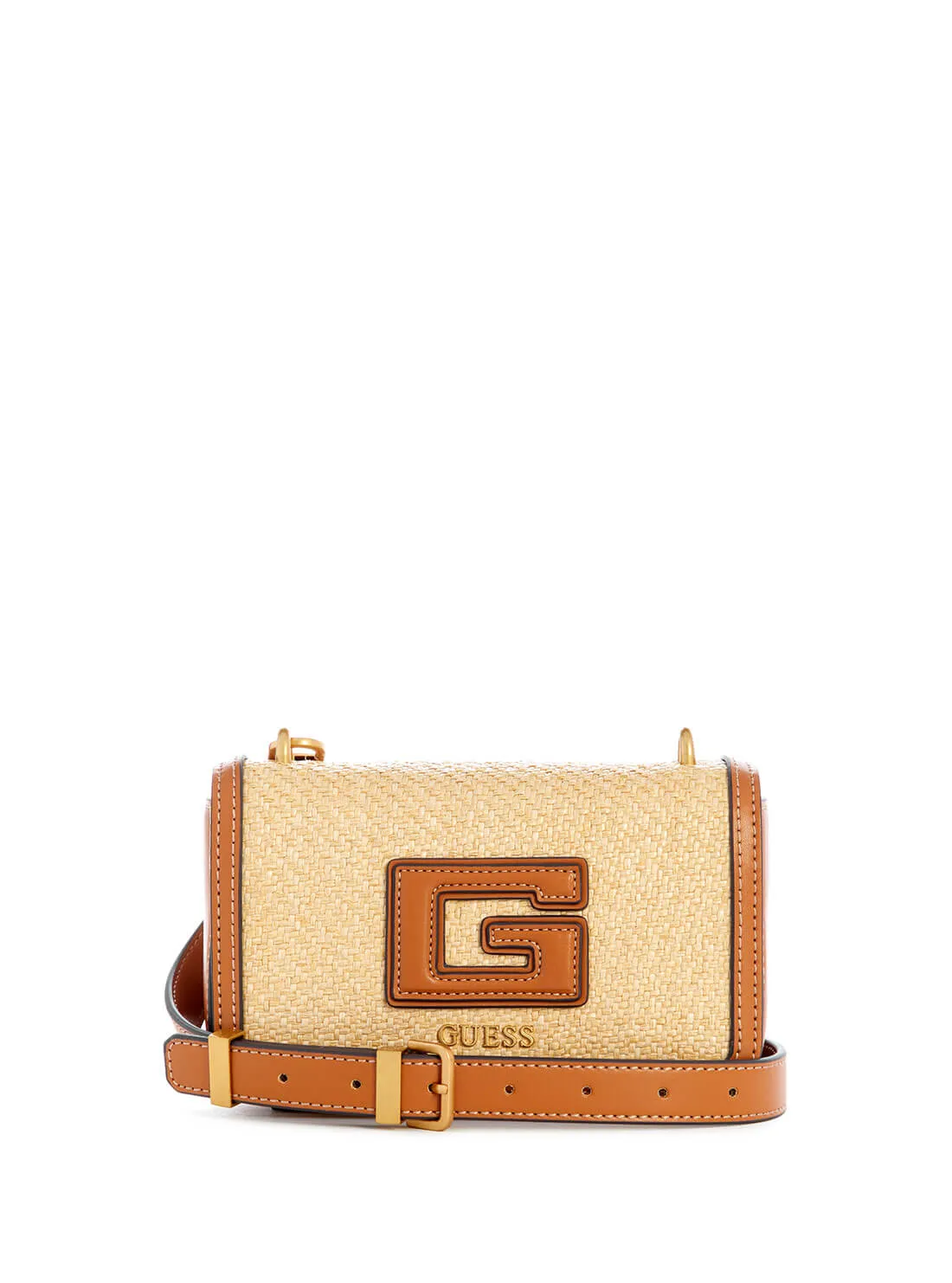 Natural and Brown G Status Mini Crossbody Bag