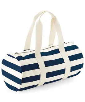 Natural/Navy - Nautical barrel bag